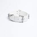 ANGEL "Amsterdam Spiked" Leather Collar 26" x 2" (White)