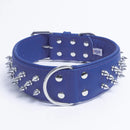 ANGEL "Amsterdam Spiked" Leather Collar 26" x 2" (Cobalt Blue)