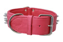 ANGEL "Amsterdam Spiked" Leather Collar 26" x 2" (Hot Pink)