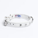 ANGEL "Athens Replica Diamonds" Leather Collar 12" x 5/8" (Ivory White)