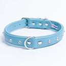 ANGEL "Athens Replica Diamonds" Leather Collar 22" x 1" (Baby Blue)