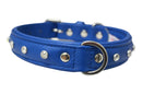 ANGEL "Athens Replica Diamonds" Leather Collar 22" x 1" (Cobalt Blue)
