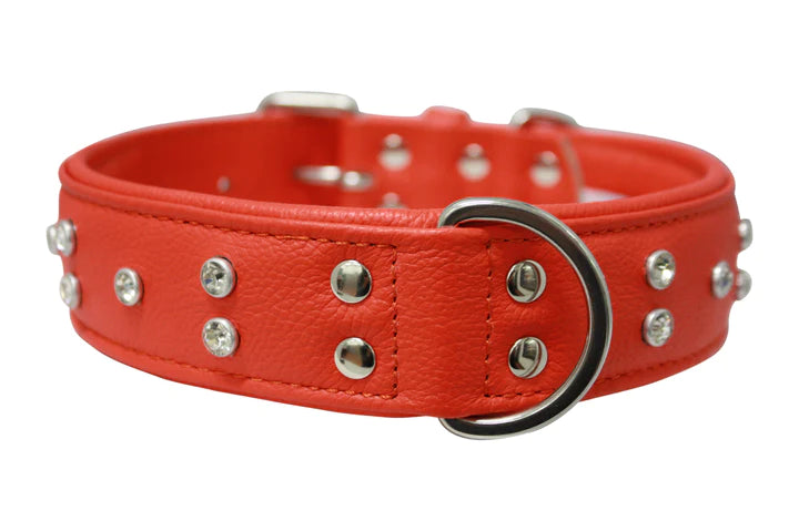 ANGEL "Athens" Leather Collar 24" x 1 1/2" (Goldfish Orange)