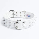 ANGEL "Athens Replica Diamonds" Leather Collar 26" x 1.5" (White)
