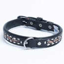 ANGEL "Laredo" Hand-Carved Leather Collar 18" x 3/4" (Black)