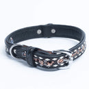 ANGEL "Laredo" Hand-Carved Leather Collar 18" x 3/4" (Black)