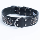 ANGEL "Laredo" Hand-Carved Leather Collar 22" x 1.5" (Black)