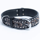 ANGEL "Laredo" Hand-Carved Leather Collar 22" x 1.5" (Black)