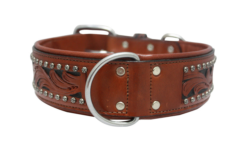 ANGEL "Mesa" Leather Collar 26" x 2" (Brown) - LAST ONE