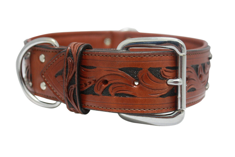 ANGEL "Mesa" Leather Collar 26" x 2" (Brown) - LAST ONE