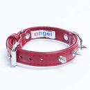 ANGEL "Rotterdam Spiked" Leather Collar 18" x 3/4" (Valentine Red)