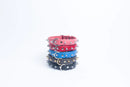 ANGEL "Rotterdam Spiked" Leather Collar 20" x 1" (Cobalt Blue)