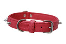 ANGEL "Rotterdam Spiked" Leather Collar 22" x 1" (Hot Pink)