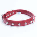 ANGEL "Rotterdam Spiked" Leather Collar 22" x 1" (Valentine Red)
