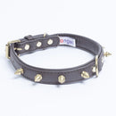 ANGEL "Rotterdam Spiked" Leather Collar 18" x 3/4" (Brown)