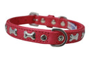 ANGEL "Rotterdam Bones" Leather Collar 18" x 3/4" (Hot Pink)
