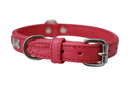 ANGEL "Rotterdam Bones" Leather Collar 18" x 3/4" (Hot Pink)