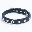 ANGEL "Rotterdam Hearts" Leather Collar 14" x 3/4" (Black)