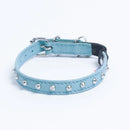 ANGEL "Studded" Leather Cat Collar 10" x 1/2" (Baby Blue)