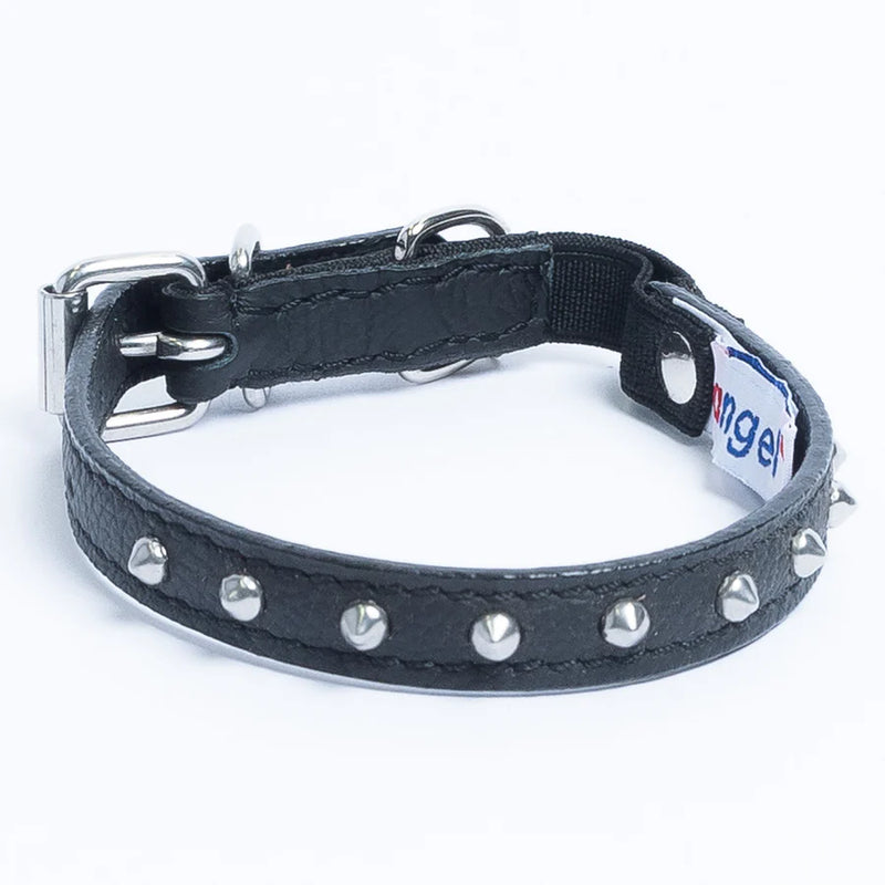 ANGEL "Studded" Leather Cat Collar 12" x 1/2" (Black)