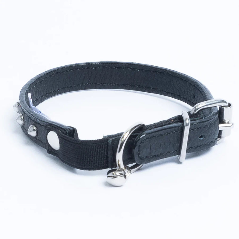 ANGEL "Studded" Leather Cat Collar 12" x 1/2" (Black)