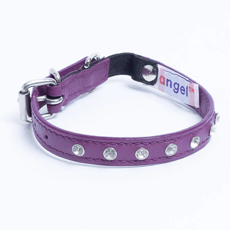 ANGEL Athens Leather Cat Collar 12 x 1 2 Purple