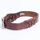 ANGEL "Braided" Leather Collar 28" x 1.25" (Brown)