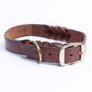 ANGEL "Braided" Leather Collar 28" x 1.25" (Brown)