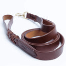 ANGEL "Braided Leash" (Double Handle) Leather Collar 6' x 1" (Brown)