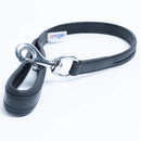 ANGEL "New York Reflective" Leather Traffic Leash 24" x 3/4" (Black with Grey Reflective Strip)
