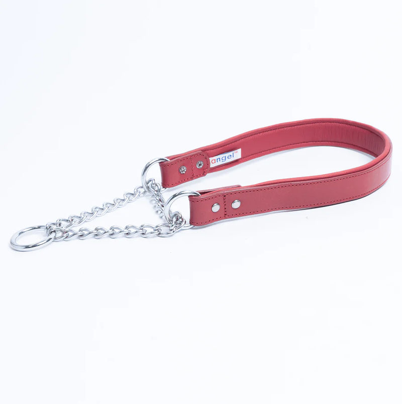 ANGEL "Rio Martingale" Leather Collar 18" x 1" (Red)