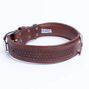 ANGEL "Santa Fe" Leather Collar 22" x 1.5" (Brown)