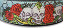 ANGEL "Skull & Rose" Leather Collar 20" x 1" (Black)  LAST ONE