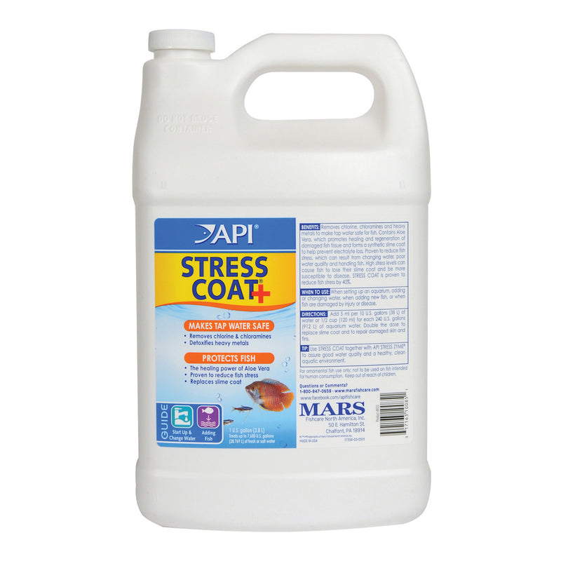 API Stress Coat+ 3.8L (1 US Gal) - Protects Fish - Makes Tap Water Safe