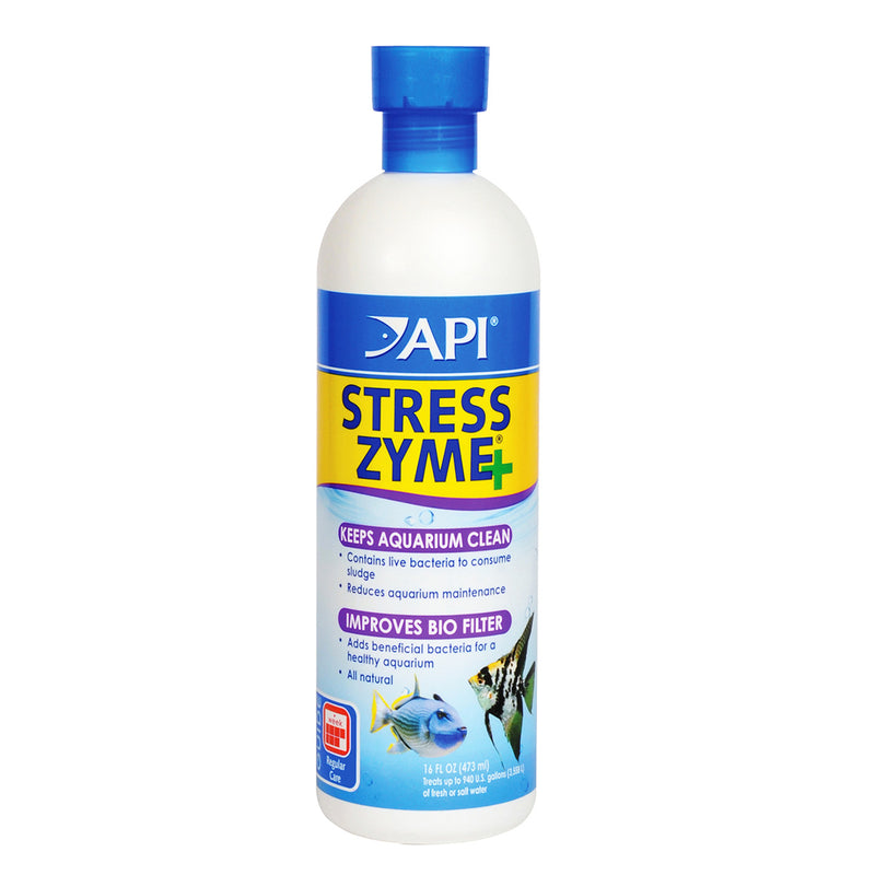 API Stress Zyme+ 473ml (16oz) - Keeps Aquarium Clean - Treats 940 US Gallons