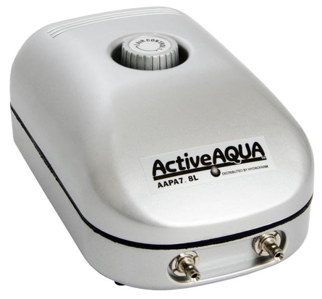 Active Aqua Air Pump 7.8 - Dual Outlet - Adjustable - Low Power