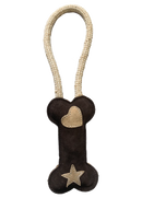 Angel "Playtime" Classic Suede Bone Natural Rope Dog Toy MED/LGE