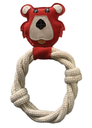 Angel "Playtime" Suede Bear & Rope Natural Dog Toy MED/LGE