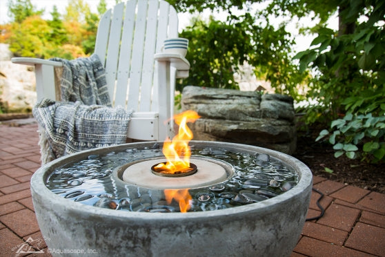 Aquascape FIRE FOUNTAIN - 24" Diameter Basin - Self-Contained Fire & Water Feature