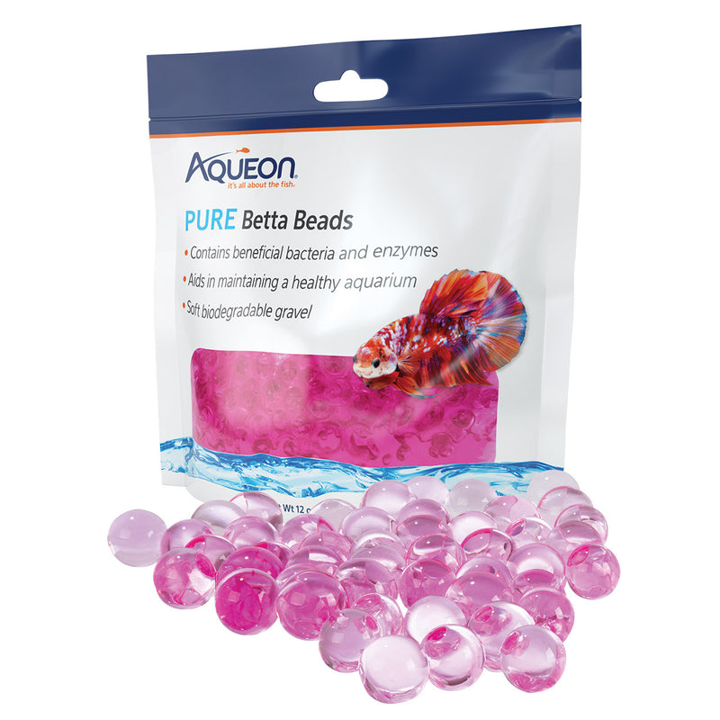 Aqueon Pure Betta Beads - Pink - 350 ml - Beneficial Bacteria & Enzymes