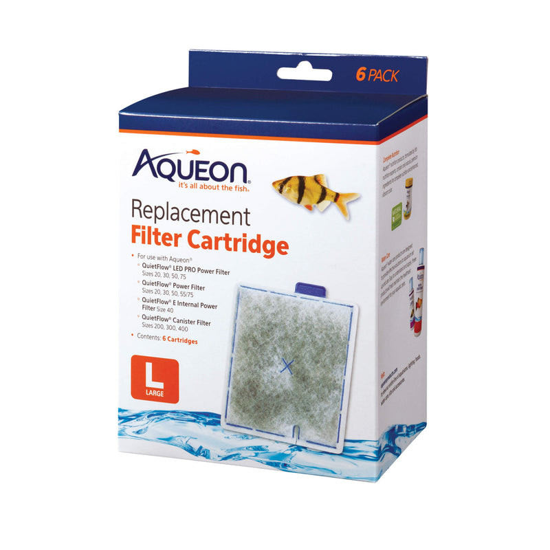Aqueon Filter Cartridge - Large - 6 Pack ~ Replacement Filter Media