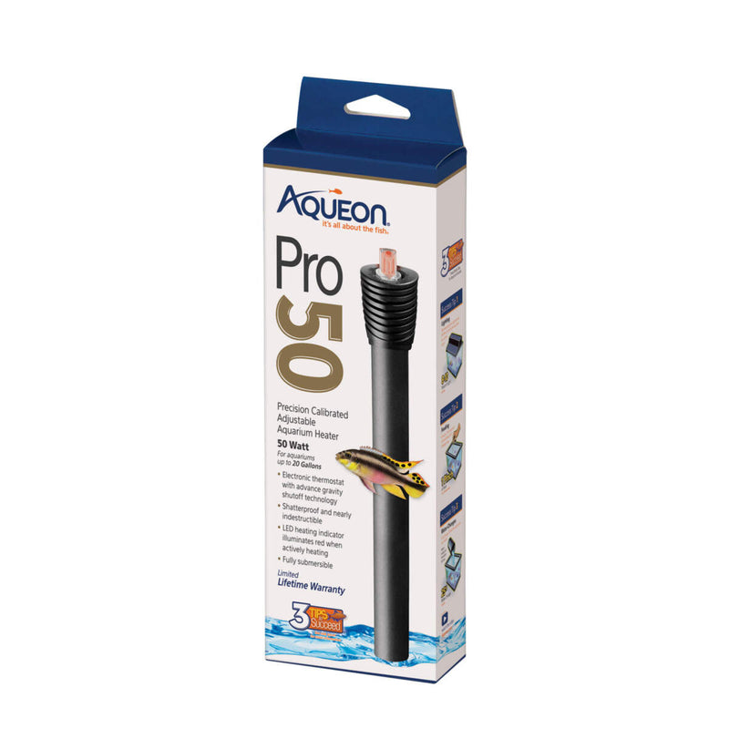 Aqueon Pro Aquatic Heater - 50w - Ideal for Aquariums Up To 20 Gallons