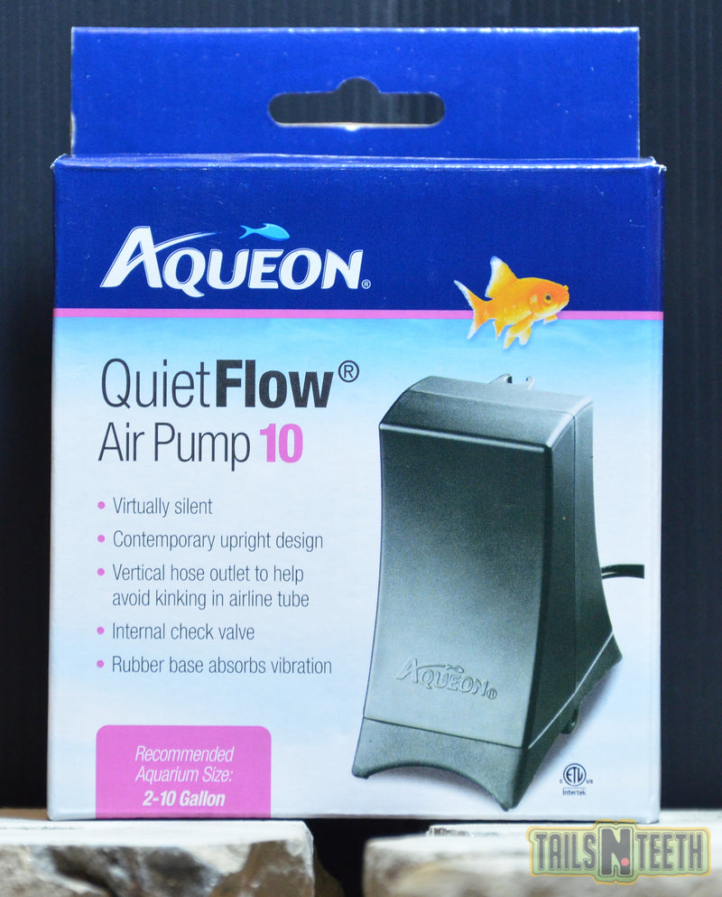 Aqueon QuietFlow Air Pump 10 for Aquariums 2-10 US Gallons - Virtually Silent