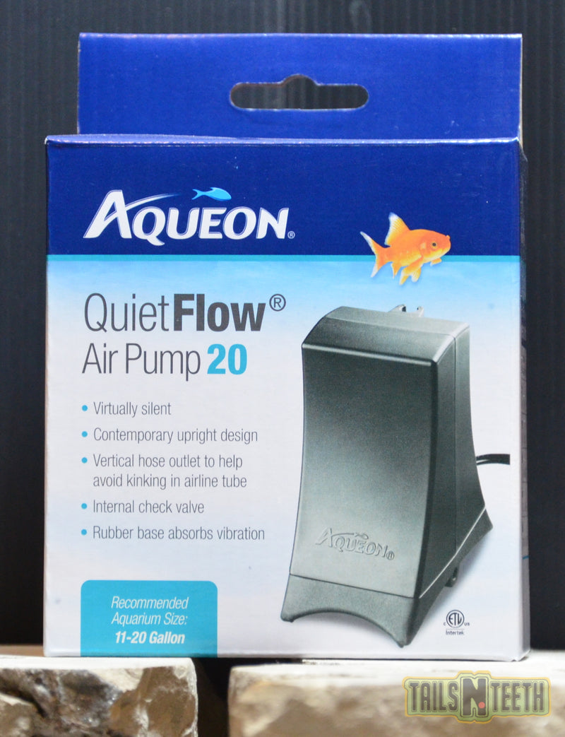 Aqueon QuietFlow Air Pump 20 for Aquariums 11-20 US Gallons - Virtually Silent