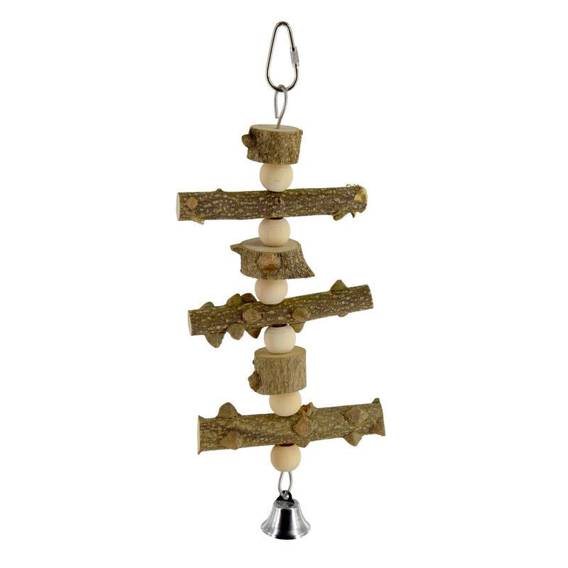 Birdie Log Landing - Large - Bird toy Perch with Bell