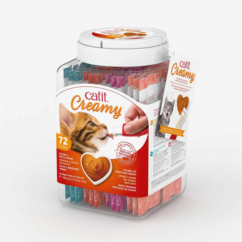 Catit Creamy Lickable Cat Treat - Multi-Flavour - Gift Jar - 72 x 15 g