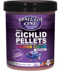 Omega One Cichlid Pellets 119g (4.2oz) - Super Colour Sinking