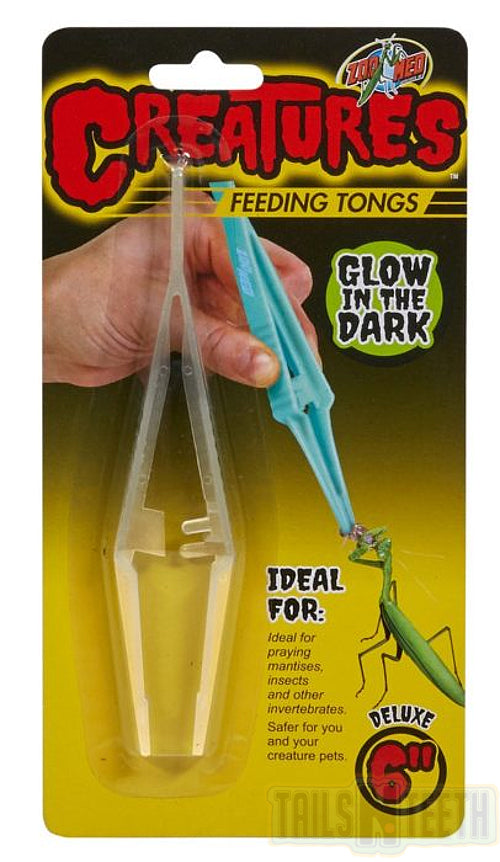 Zoo Med Creatures Feeding Tongs - Deluxe 6" - Glow-in-the-Dark