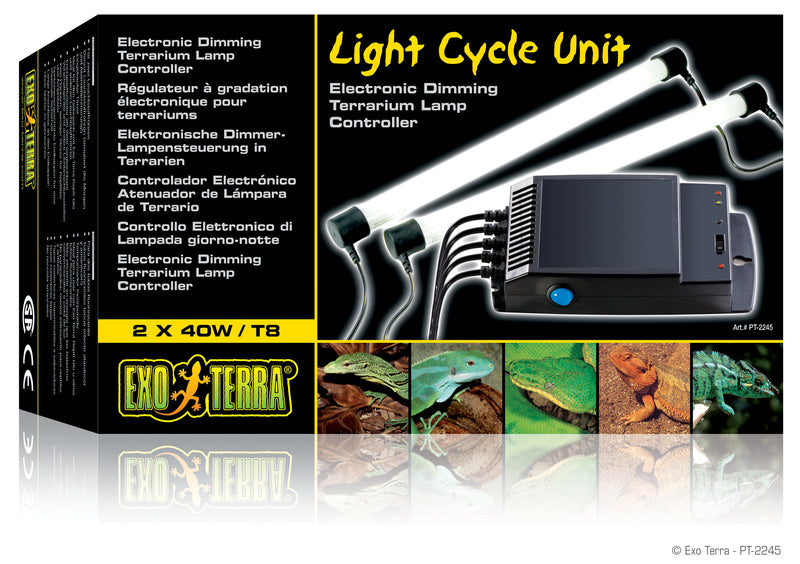 EXO TERRA LIGHT CYCLE UNIT / ELECTRONIC DIMMING TERRARIUM LAMP CONTROLLER- Light Cycle Unit T8/T10-2 x 40W PT-2245