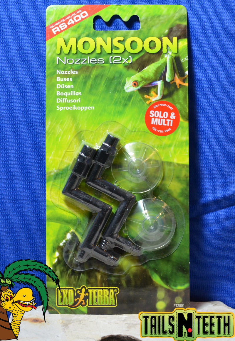 Exo Terra Monsoon - Nozzles (2) / Suction Cups (2) - For Monsoon Hosing PT2501